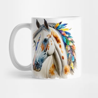 Native Horse With Feathers Mug